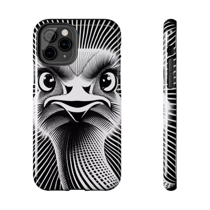 Mystical Stare Monochrome Ostrich Tough Phone Case