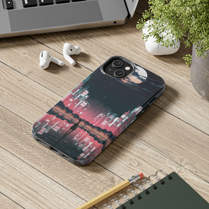 Moonlit Waterfront City Night Tough Phone Case