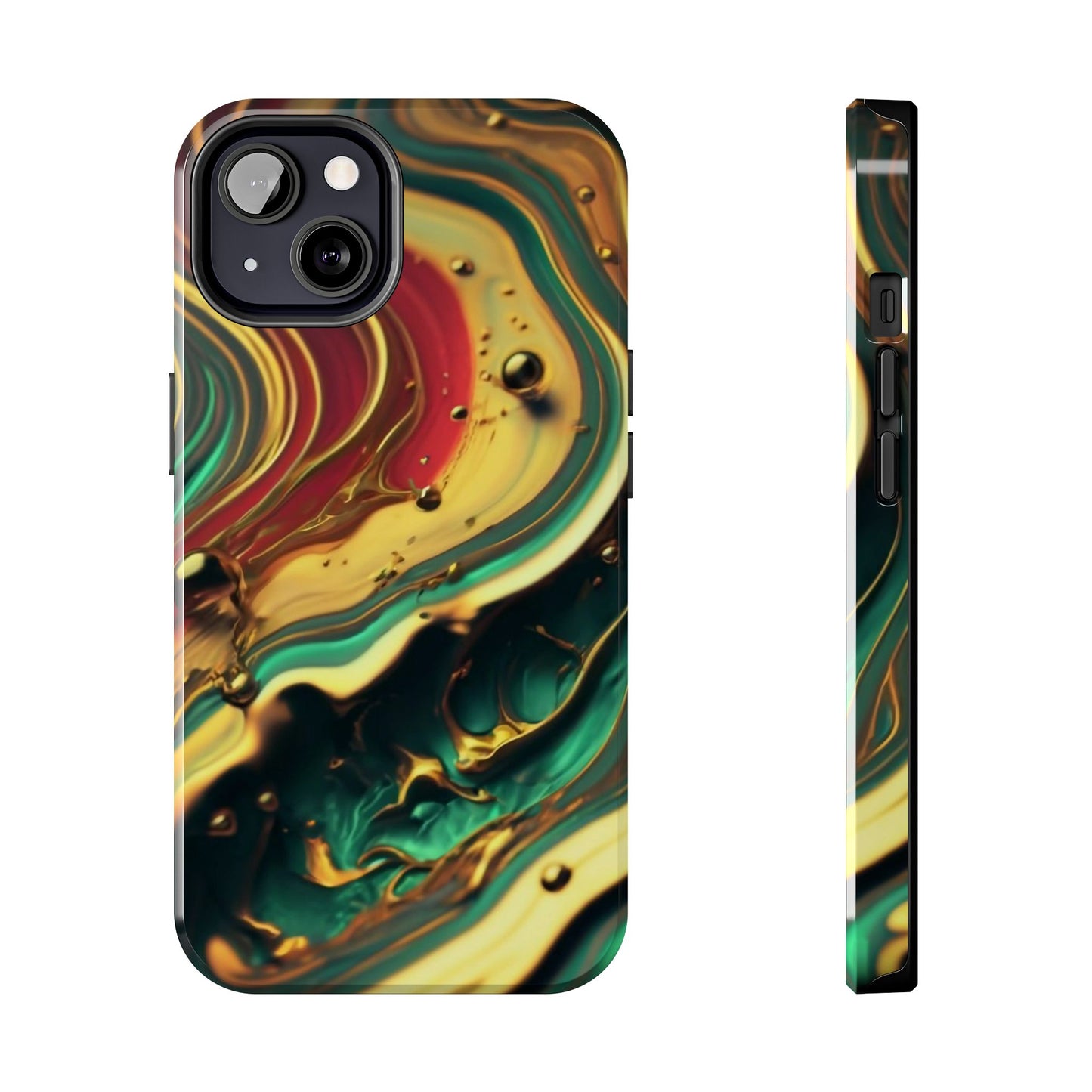 Golden Fluid Waves Defender Case