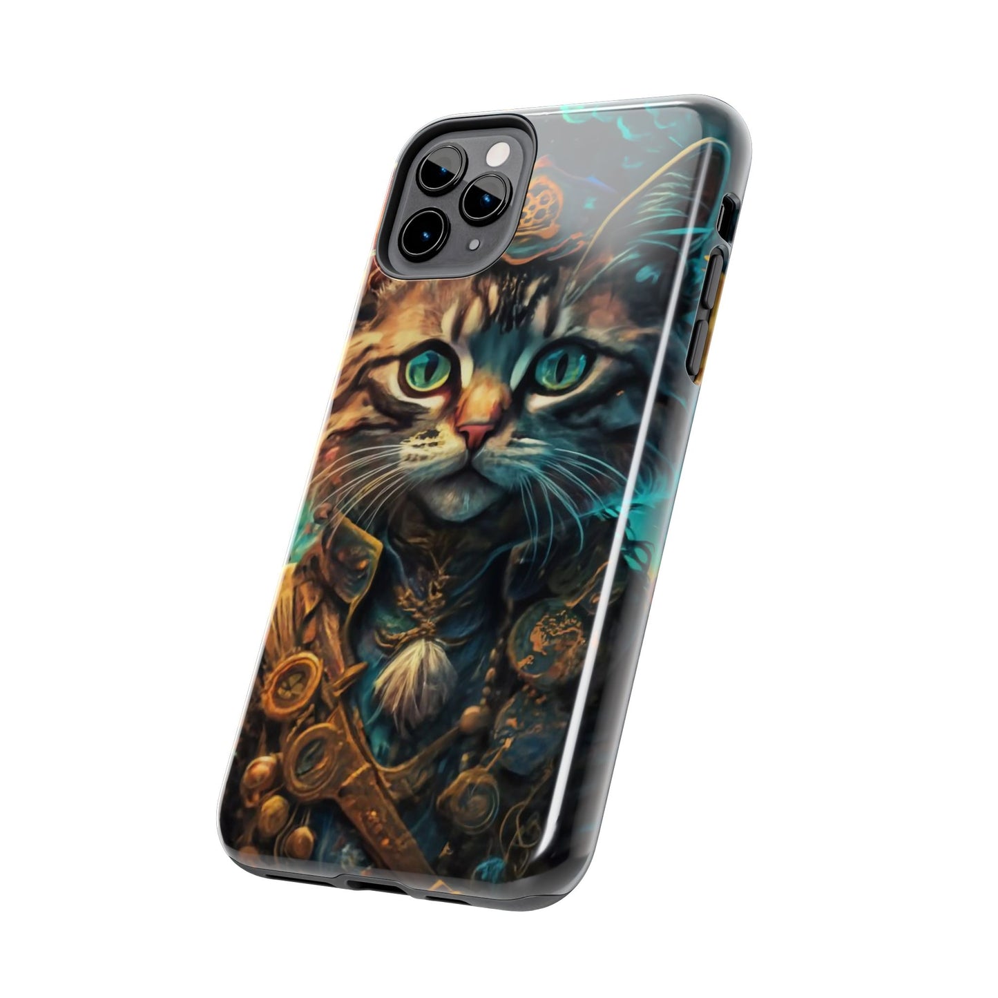 Cartoon Cat Pirate Starry Night Tough Phone Case