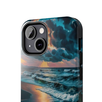 Coastal Sunset Waves Tough Phone Case