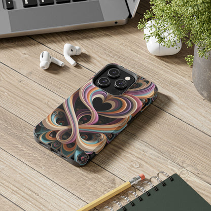 Pastel Heart Wave Abstract Tough Phone Case