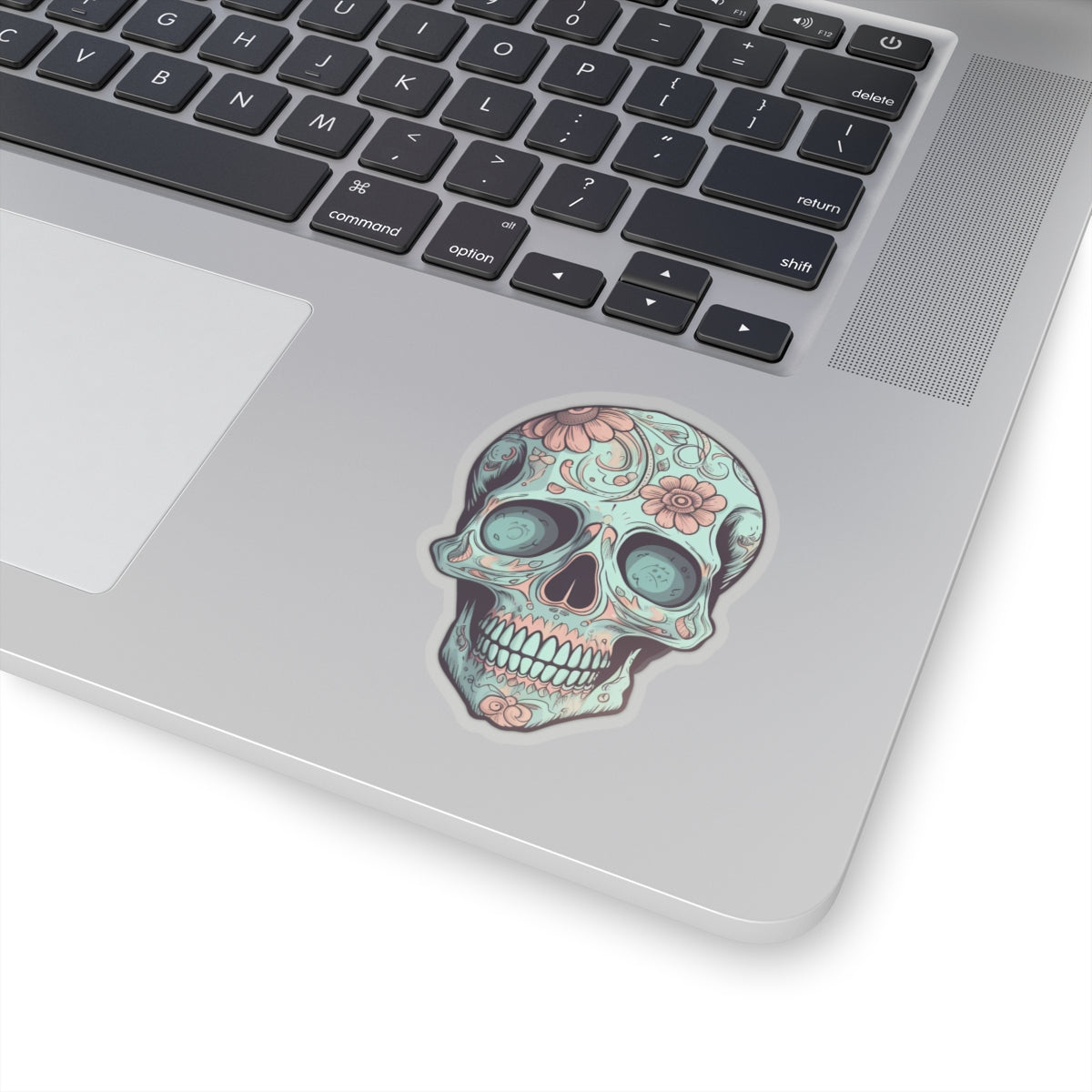 Light Blue Sugar Skull Sticker