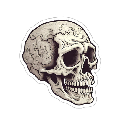 Wavy Cracked Texture Skull Sticker