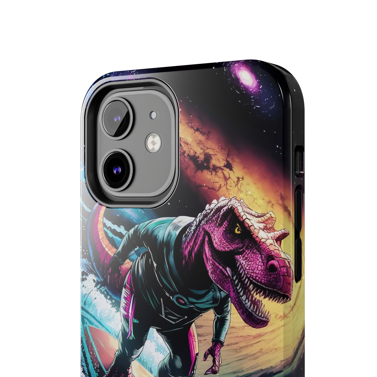 Cosmic T-Rex Surfer Tough Phone Case