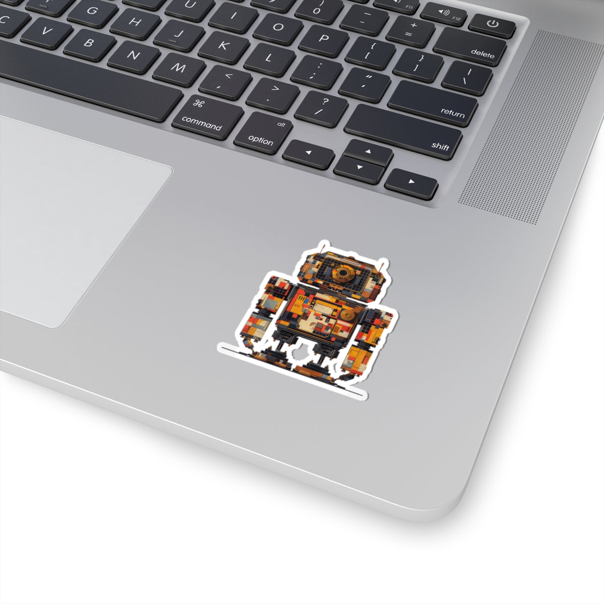 Quilted Patchwork Robot Vinyl Sticker