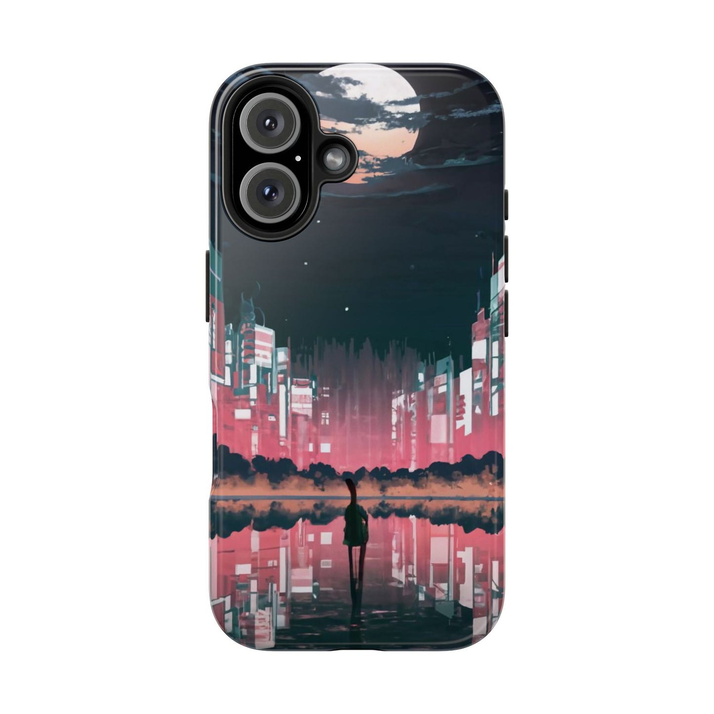 Moonlit Waterfront City Night Tough Phone Case