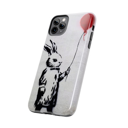 Banksy-Inspired Rabbit Balloon Escape Tough Phone Case