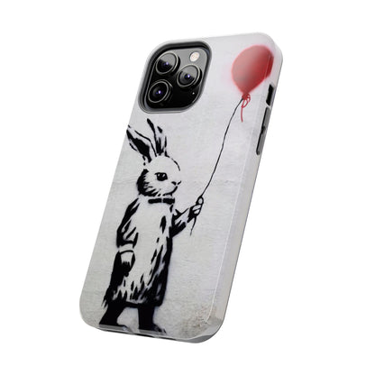 Banksy-Inspired Rabbit Balloon Escape Tough Phone Case