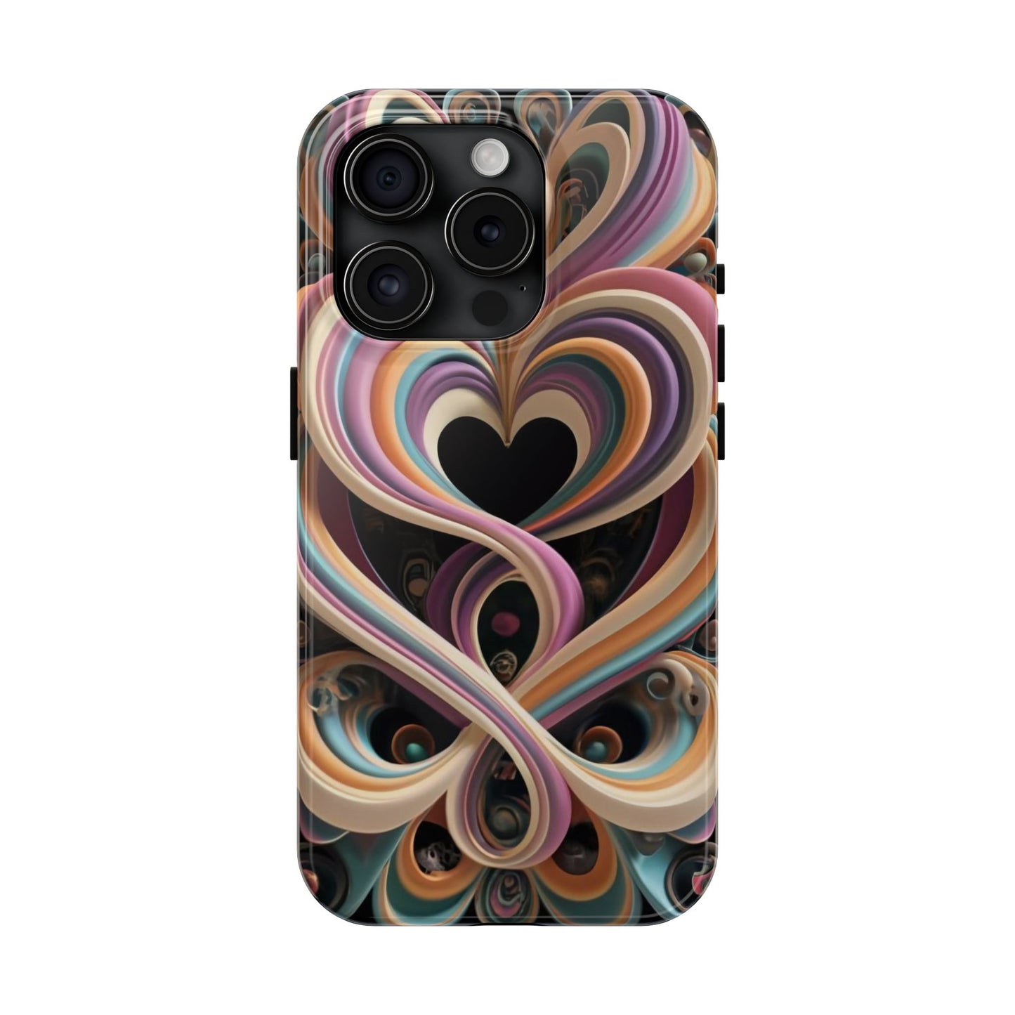 Pastel Heart Wave Abstract Tough Phone Case