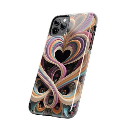 Pastel Heart Wave Abstract Tough Phone Case