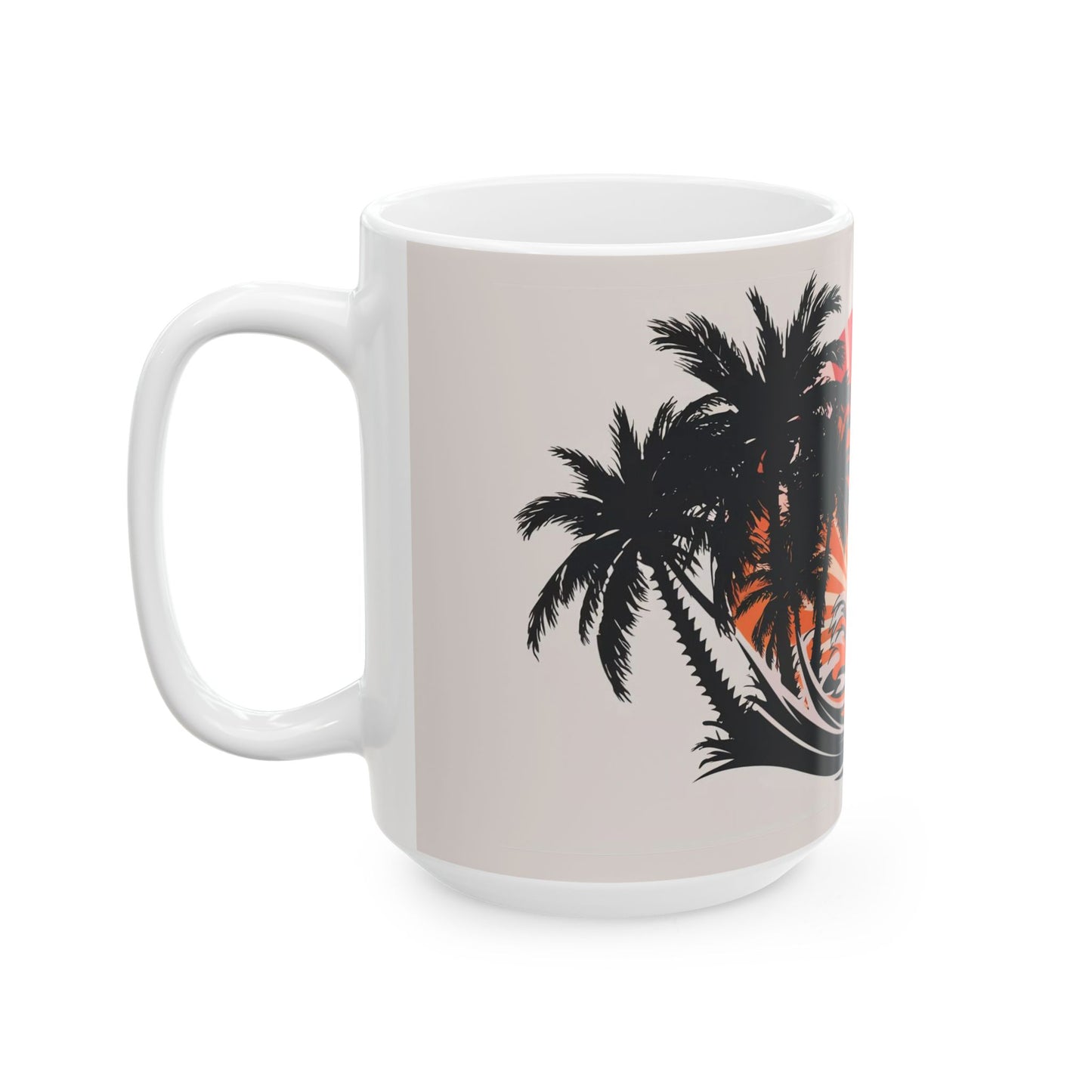 Sunset Paradise Palm Trees Ceramic Coffee Mug