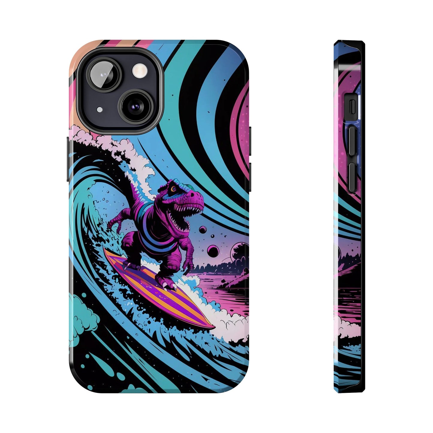 Cosmic T-Rex Surfer Adventure Tough Phone Case