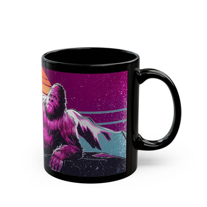 Bigfoot Sunset Dream Mug – Vaporwave-Inspired Mountaintop