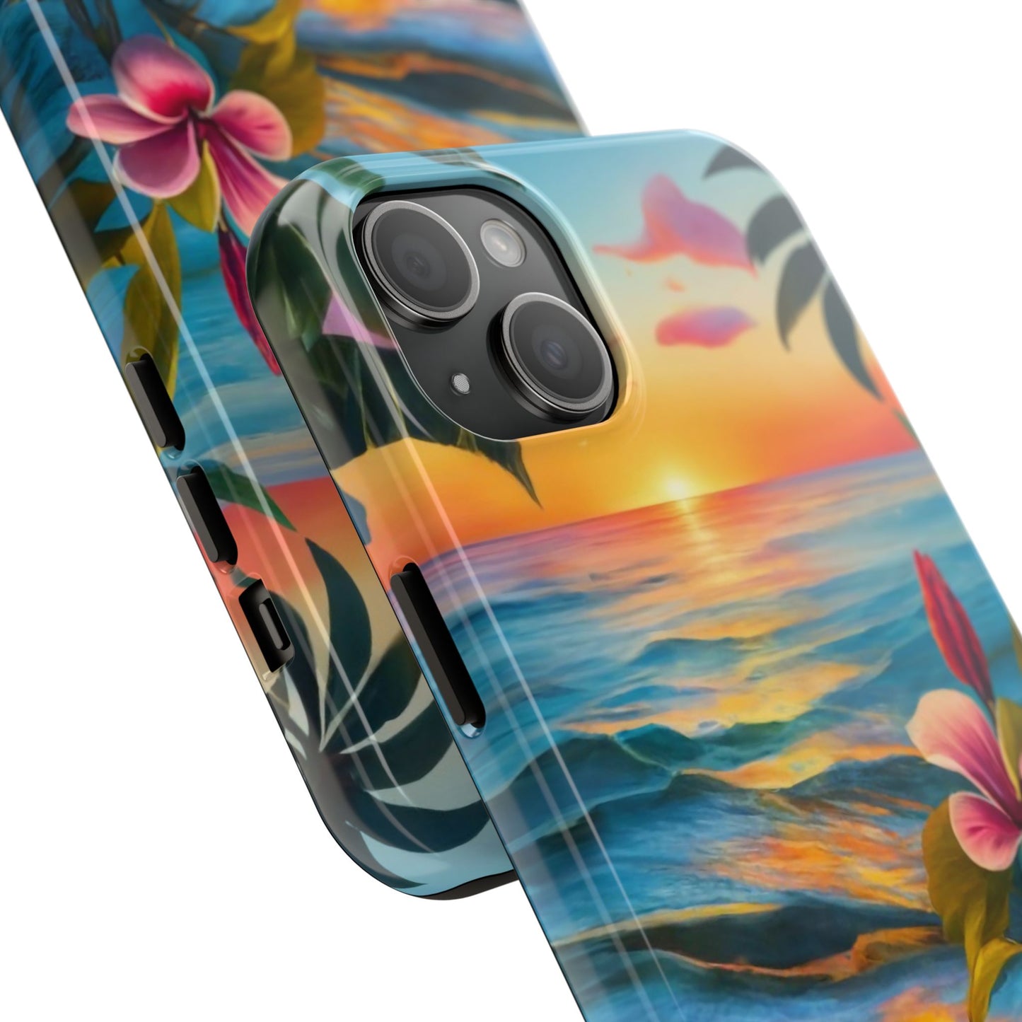 Sunset Palms and Hibiscus Tough Phone Case