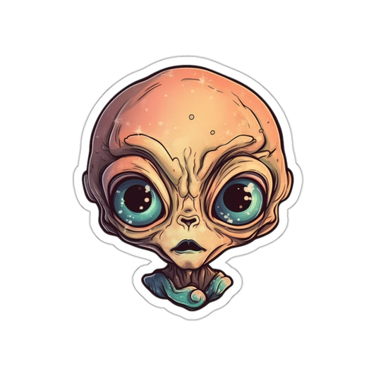 Cosmic Ombre Alien Head Vinyl Sticker