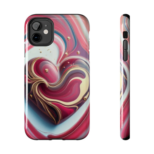 Enchanting Heartwave Acrylic Pour Tough Phone Case