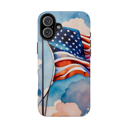 Windswept Patriot Watercolor Flag Tough Phone Case