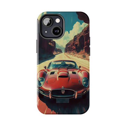 Desert Drive Red Sports Car Tough Phone Case