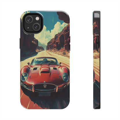 Desert Drive Red Sports Car Tough Phone Case