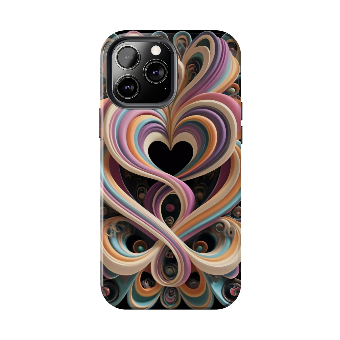 Pastel Heart Wave Abstract Tough Phone Case