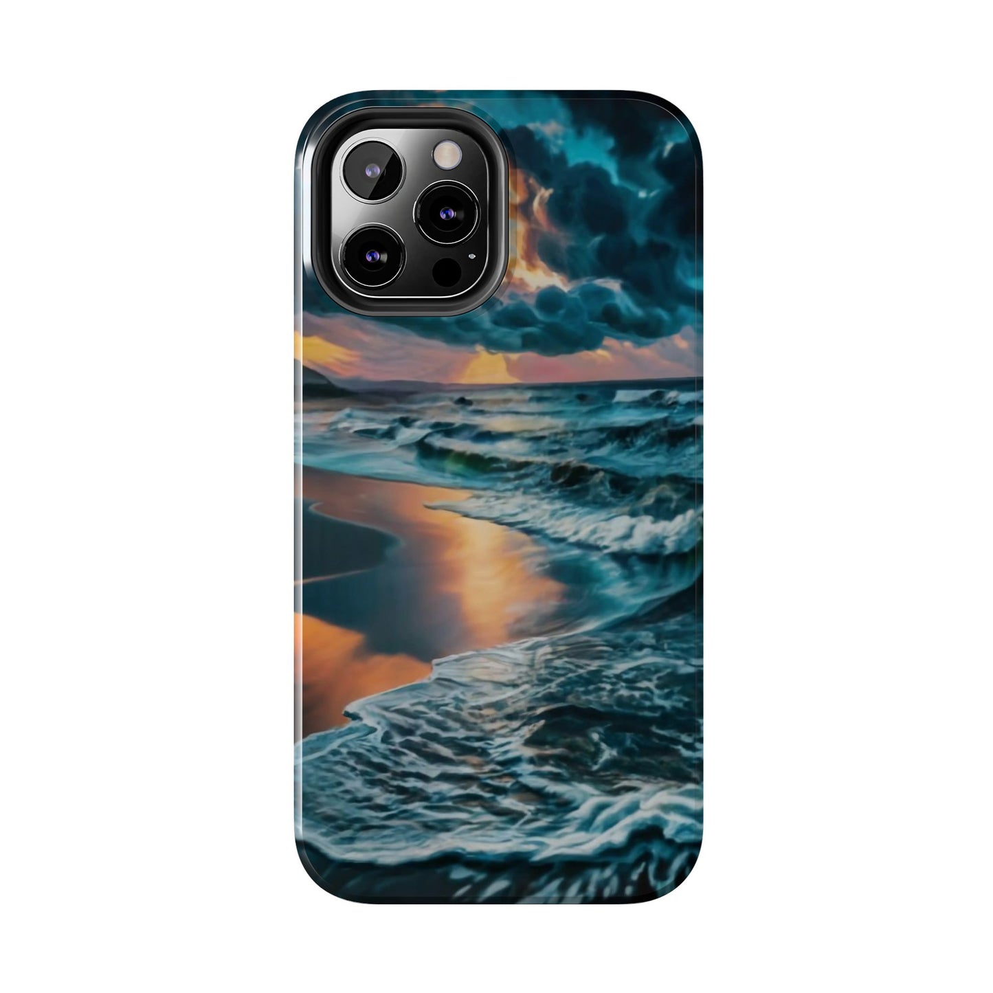 Coastal Sunset Waves Tough Phone Case