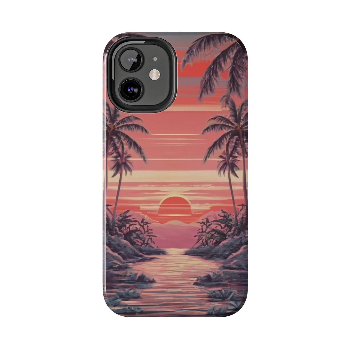 Sunset Serenity Palm Shore Tough Phone Case
