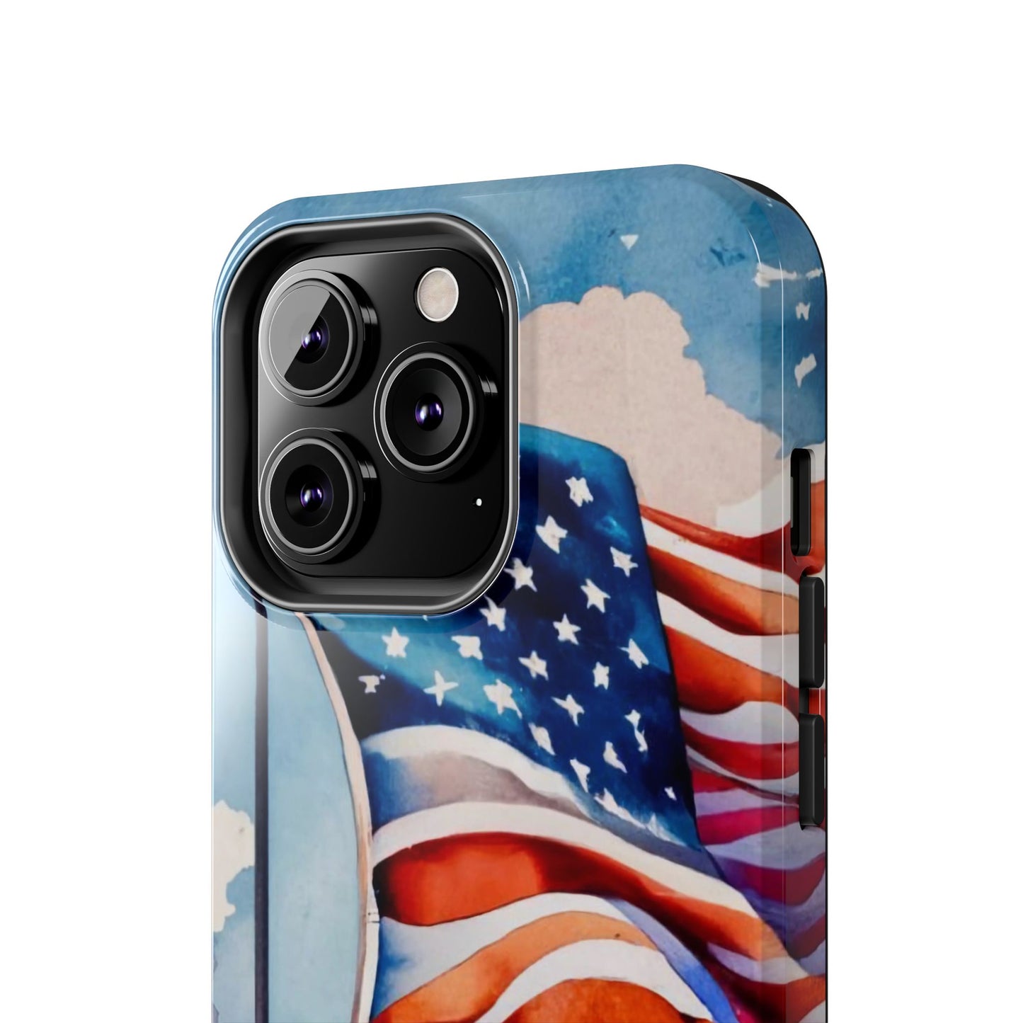 Windswept Patriot Watercolor Flag Tough Phone Case