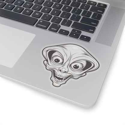 Bulging Eyes Alien Head Vinyl Sticker