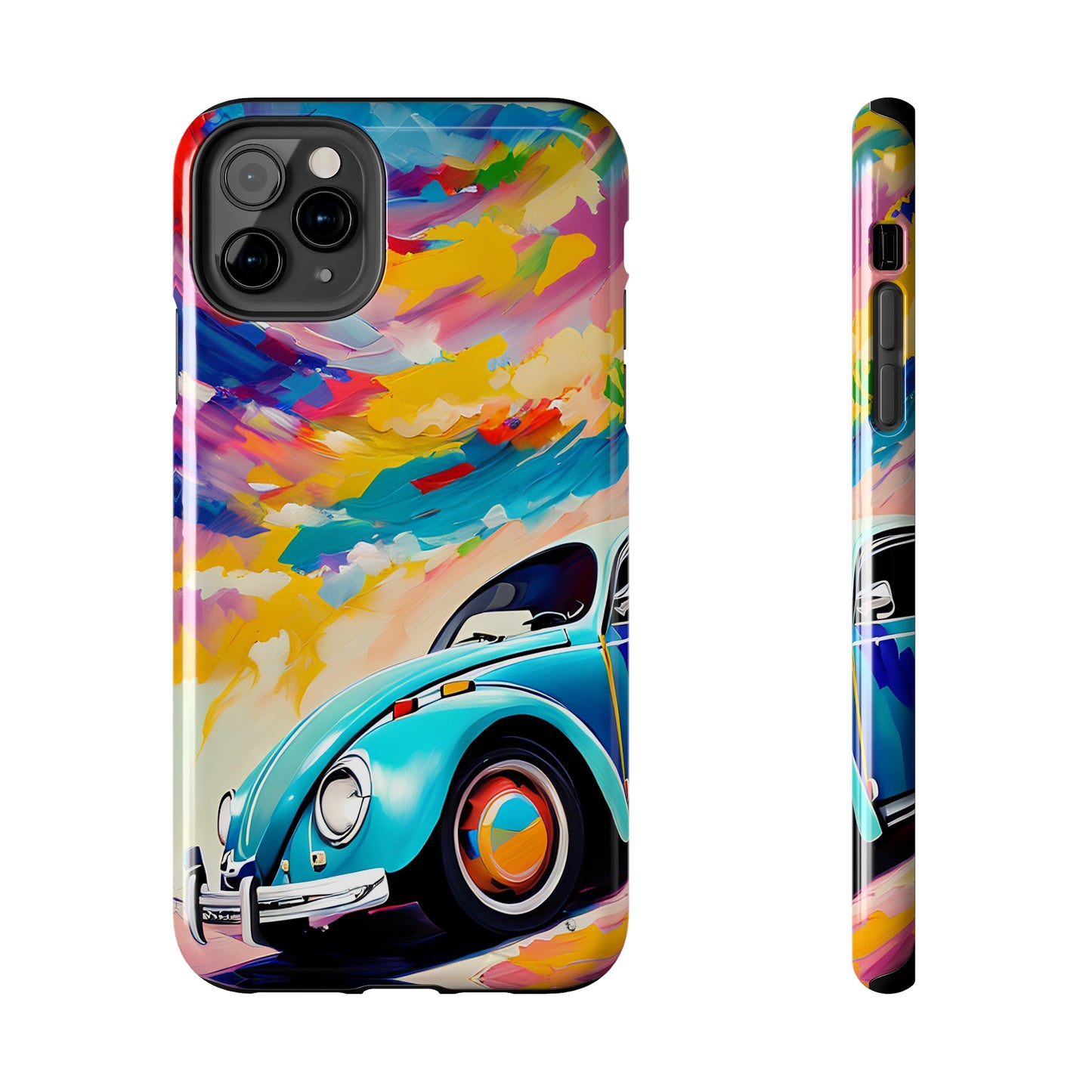 Painted Blue VDub Beetle - Tough Phone Case