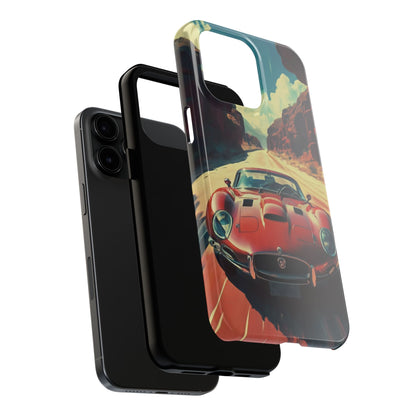 Desert Drive Red Sports Car Tough Phone Case