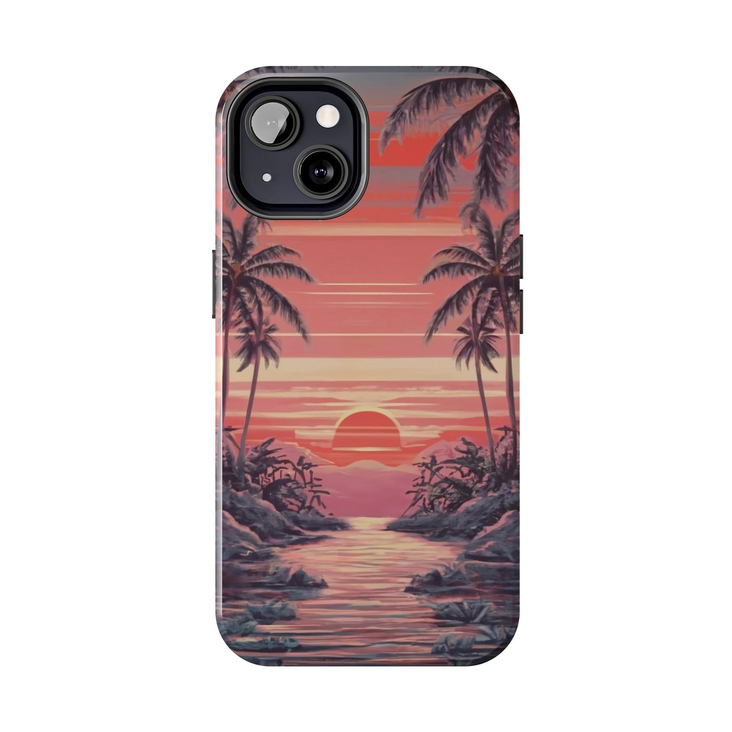 Sunset Serenity Palm Shore Tough Phone Case