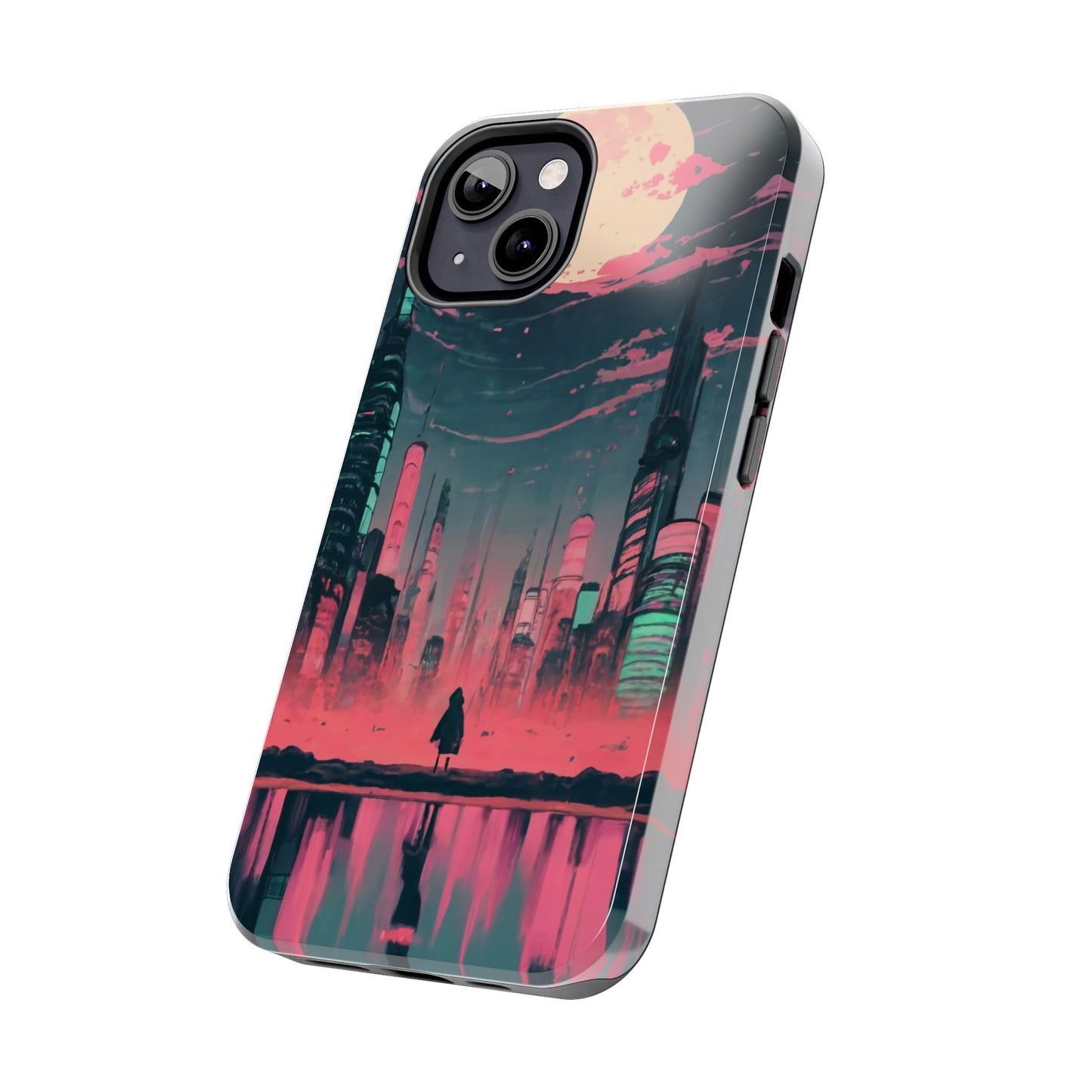 Moonlit Cityscape Night View Tough Phone Case