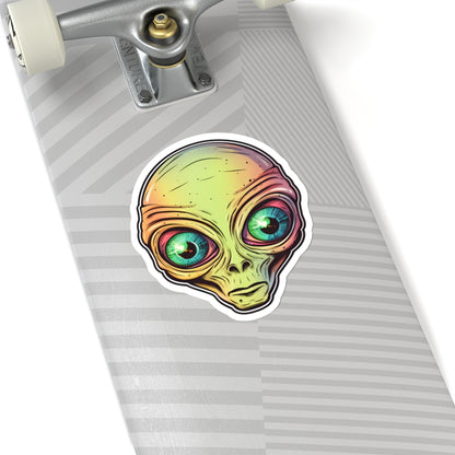 Cosmic Gradient Alien Head Vinyl Sticker