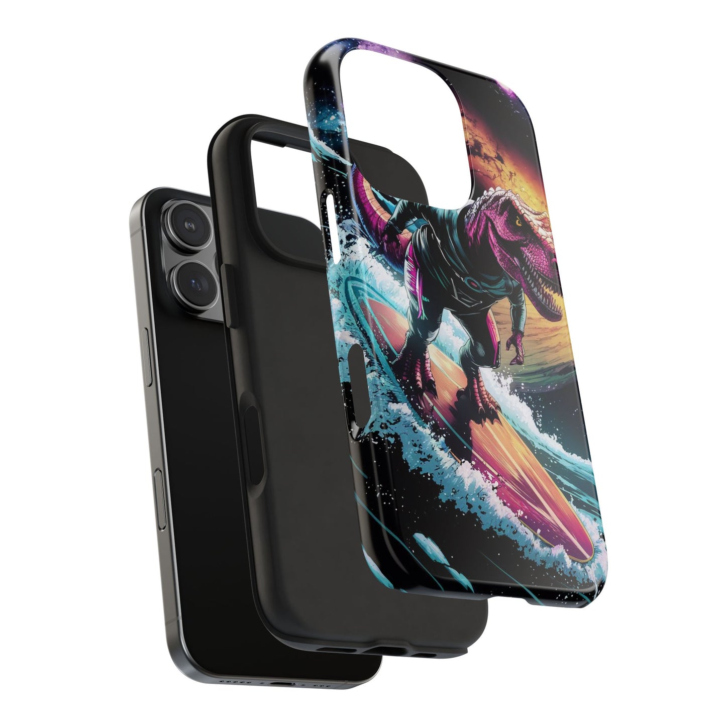 Cosmic T-Rex Surfer Tough Phone Case