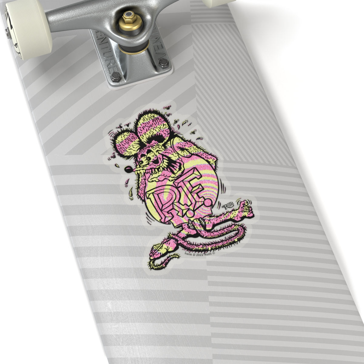 Metallic Swirl Rat Fink Sticker: Psychedelic Fusion