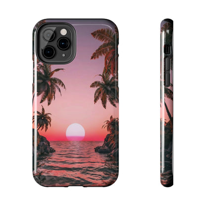 Golden Horizon Palm Sunset Tough Phone Case