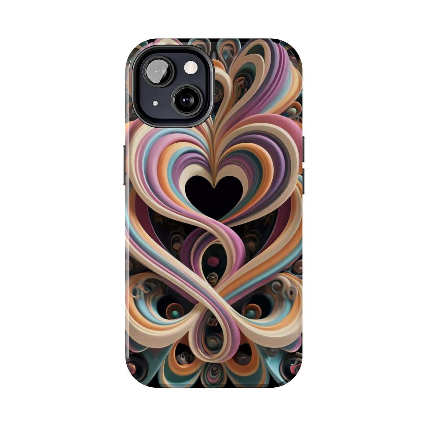 Pastel Heart Wave Abstract Tough Phone Case