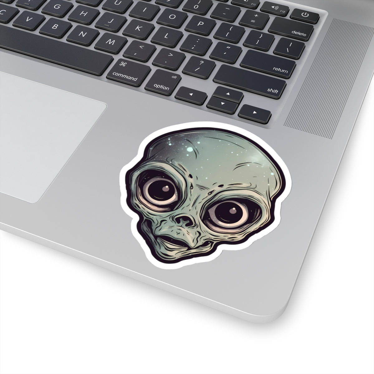 Mystic Gray Alien Head Vinyl Sticker