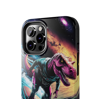 Cosmic T-Rex Surfer Tough Phone Case