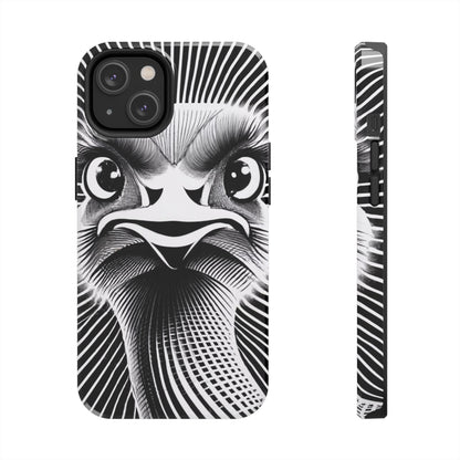 Mystical Stare Monochrome Ostrich Tough Phone Case