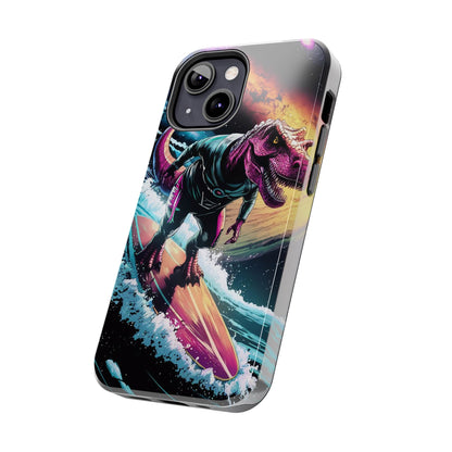 Cosmic T-Rex Surfer Tough Phone Case