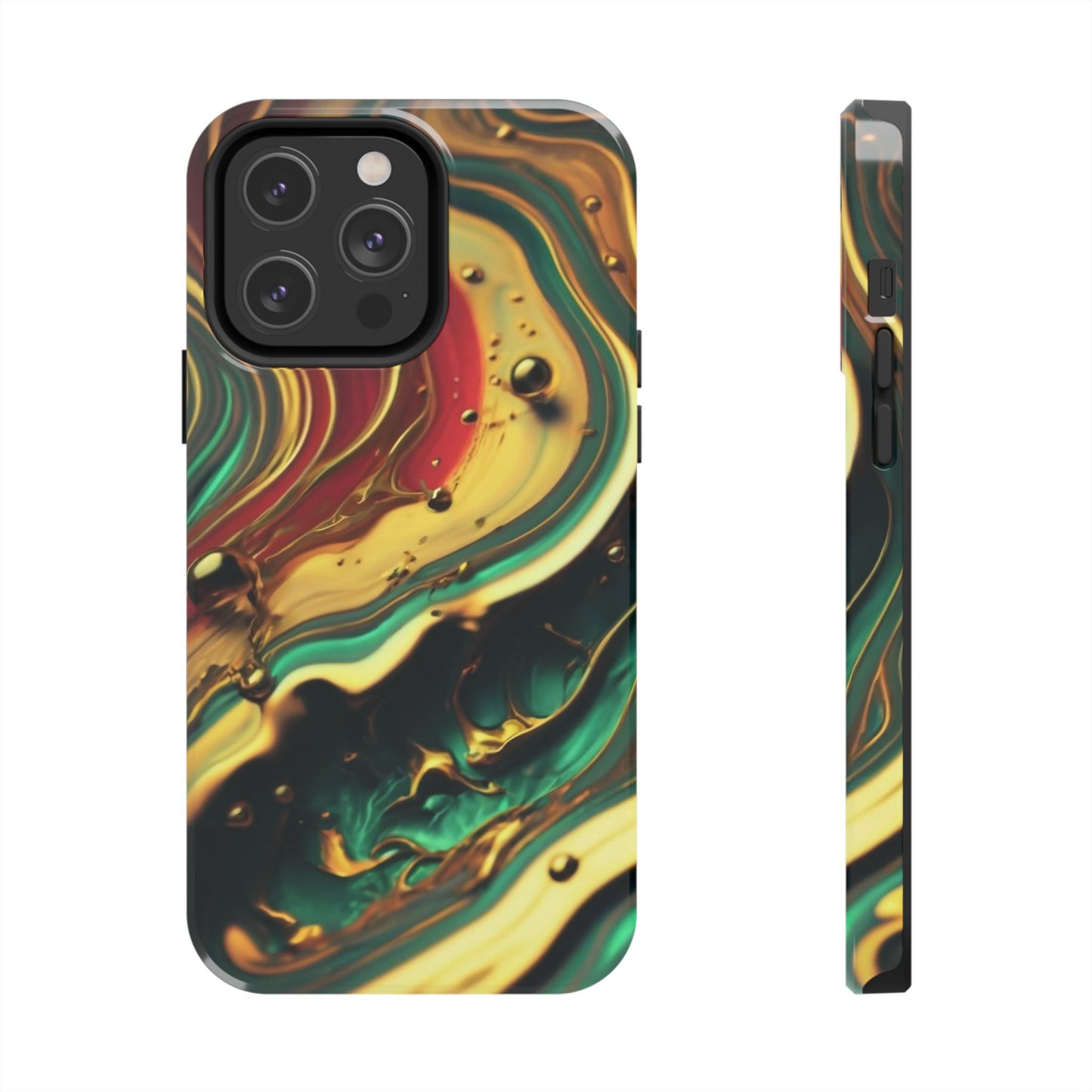 Golden Fluid Waves Defender Case