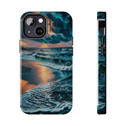 Coastal Sunset Waves Tough Phone Case