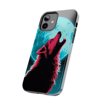 Teal Moon Wolf Serenade Tough Phone Case