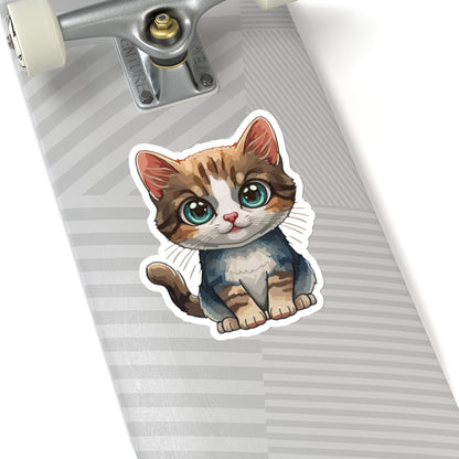 Sweet Kitty Watercolor Cartoon Sticker