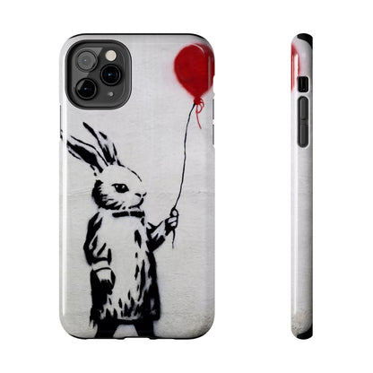 Banksy-Inspired Rabbit Balloon Escape Tough Phone Case