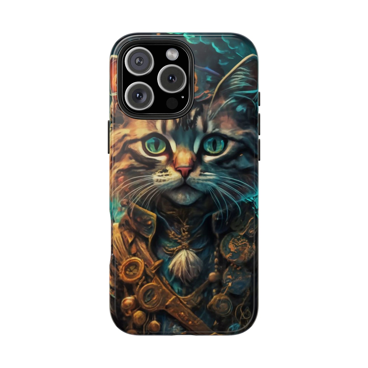 Cartoon Cat Pirate Starry Night Tough Phone Case