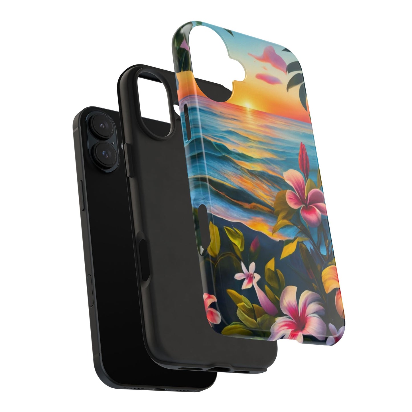 Sunset Palms and Hibiscus Tough Phone Case