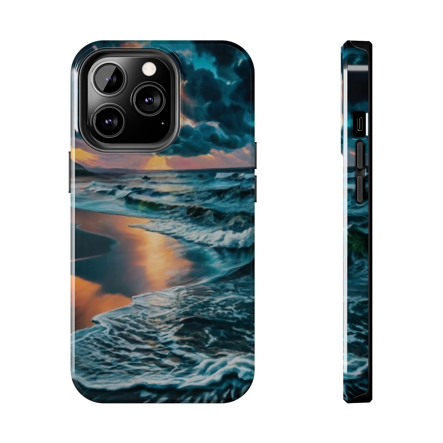 Coastal Sunset Waves Tough Phone Case